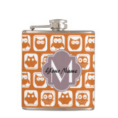 Oranje monogrammen heupfles (Voorkant)