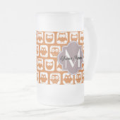 Oranje monogrammen matglas bierpul (Voorkant rechts)