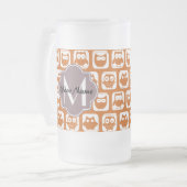 Oranje monogrammen matglas bierpul (Voorkant links)