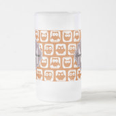 Oranje monogrammen matglas bierpul (Center)