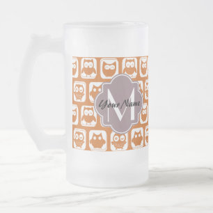 Oranje monogrammen matglas bierpul