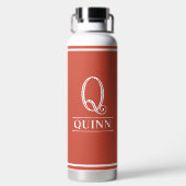 Oranje monogrammen waterfles (Achterkant)