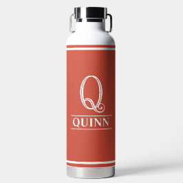 Oranje monogrammen waterfles