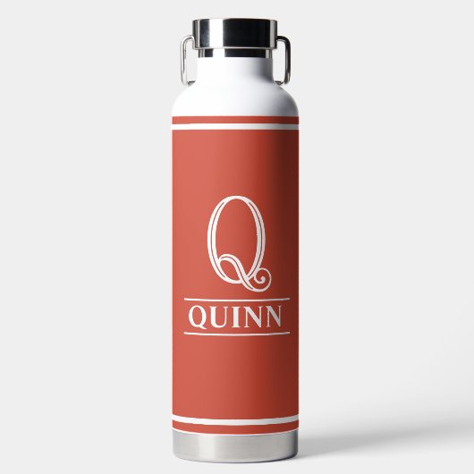 Oranje monogrammen waterfles (Voorkant)