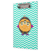 Oranje Monster; Aqua Green Chevron Klembord (Links)