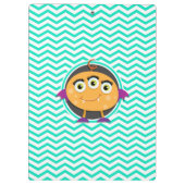 Oranje Monster; Aqua Green Chevron Klembord (Achterkant)