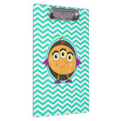 Oranje Monster; Aqua Green Chevron Klembord (Rechts)