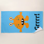 Oranje monster - Beach Towel Strandlaken (Voorkant)