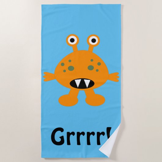 Oranje monster - Beach Towel Strandlaken (Voorkant)