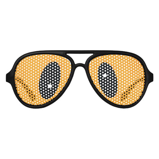 Oranje Monster Eyes Party Aviator Zonnebril (Voorkant)