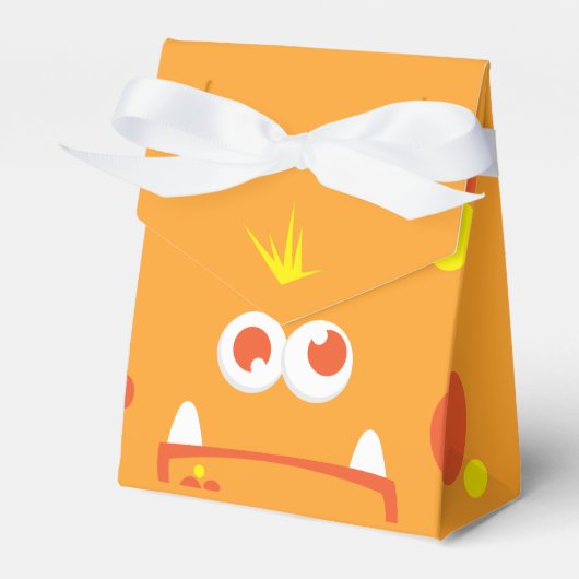 Oranje Monster Face Cadebox Bedankdoosjes (Voorkant Zijde)
