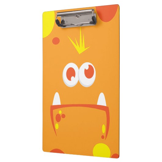 Oranje Monster Face Clip Board Klembord (Links)