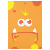 Oranje Monster Face Clip Board Klembord (Achterkant)
