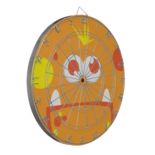 Oranje Monster Face Dart Board Dartbord (Voorkant Links)