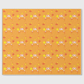 Oranje monster Face Gift Wrap Cadeaupapier (Vlak)