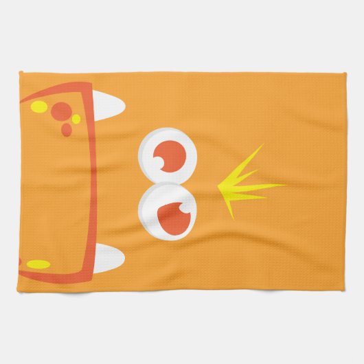 Oranje Monster Face Kitchen Towel Theedoek (Horizontaal)