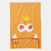 Oranje Monster Face Kitchen Towel Theedoek (Verticaal)