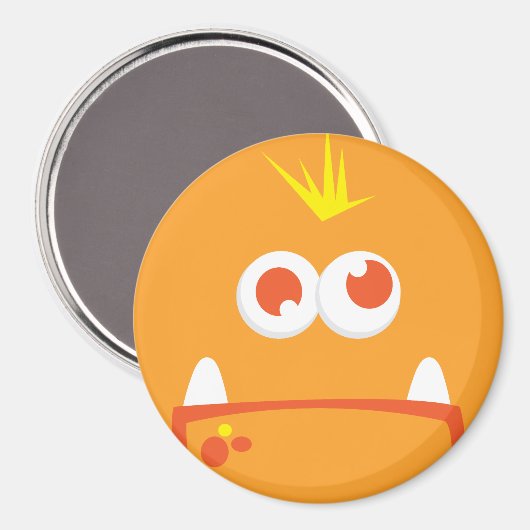 Oranje Monster Face Magnet (Voorkant / Achterkant)