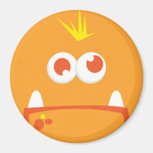 Oranje Monster Face Magnet