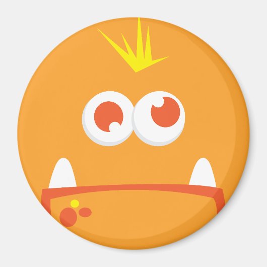 Oranje Monster Face Magnet (Voorkant)