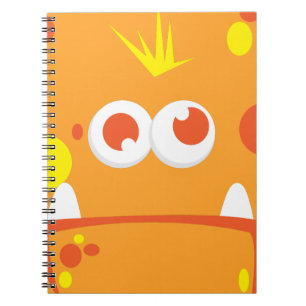 Oranje Monster Face Notitieboek