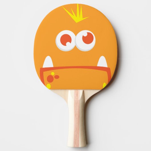 Oranje Monster Face Ping Pong Paddle Tafeltennisbatje (Achterkant)