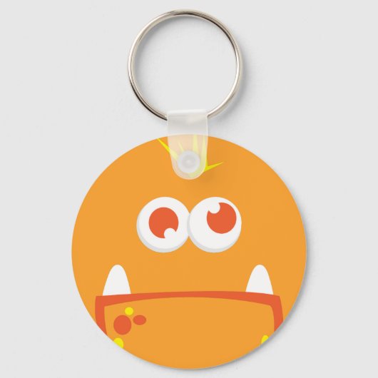 Oranje Monster Face Sleutelhanger (Voorkant)