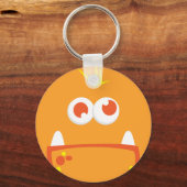 Oranje Monster Face Sleutelhanger (Voorkant)