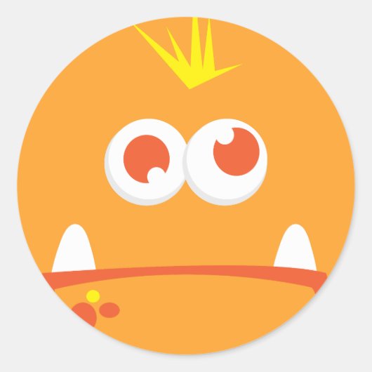 Oranje monster Face Stickers (Voorkant)