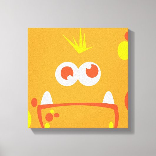 Oranje monster Face Wrapped Canvas (Voorkant)