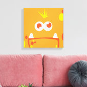 Oranje monster Face Wrapped Canvas Afdruk (Insitu (Woonkamer))