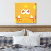 Oranje monster Face Wrapped Canvas Afdruk (Insitu (Slaapkamer))