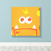 Oranje monster Face Wrapped Canvas Afdruk (Insitu (Houten vloer))