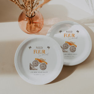 Oranje Monster Trucks Verjaardag Papieren Bordje