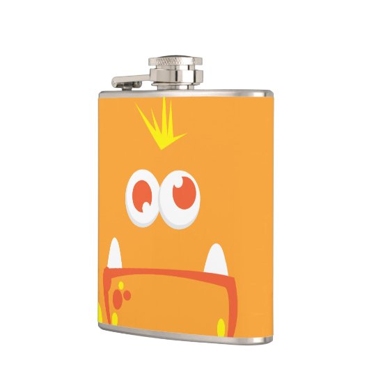 Oranje monsterflesje heupfles (Links)