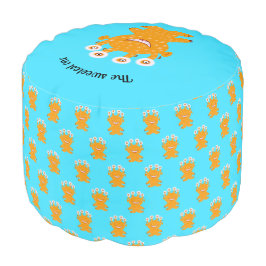 Oranje monsterpoef poef