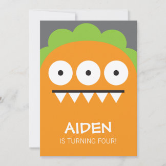 Oranje Monsteruitnodiging Kaart