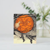 Oranje Moon  Illustratie Briefkaart (Staand voorkant)