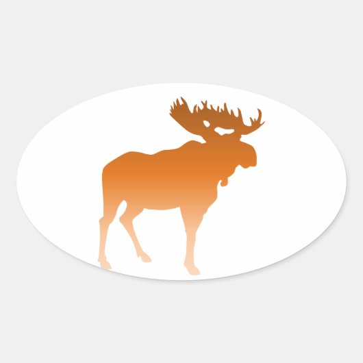 Oranje Moose Ovale Sticker (Voorkant)