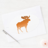 Oranje Moose Ovale Sticker (Envelop)