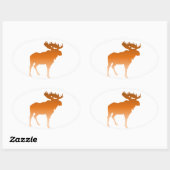 Oranje Moose Ovale Sticker (Vel)