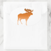 Oranje Moose Ovale Sticker (Tas)