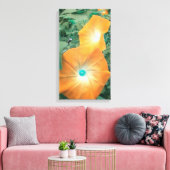 Oranje Morning Glories Wrapped Canvas (Insitu (Woonkamer))