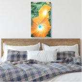Oranje Morning Glories Wrapped Canvas Afdruk (Insitu (Slaapkamer))