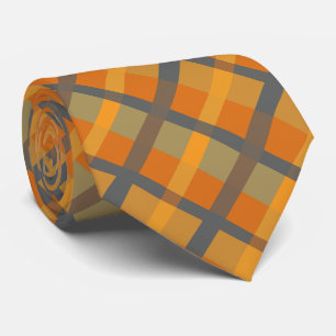 Oranje Mosterd Marine Teal Gestreepte Stropdas