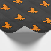 Oranje Motocross Cadeaupapier (Hoek)