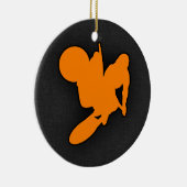 Oranje Motocross Keramisch Ornament (Rechts)
