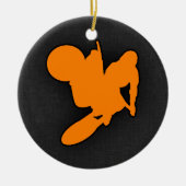 Oranje Motocross Keramisch Ornament (Voorkant)