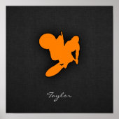 Oranje Motocross Poster (Voorkant)