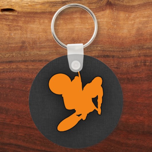 Oranje Motocross Sleutelhanger (Voorkant)